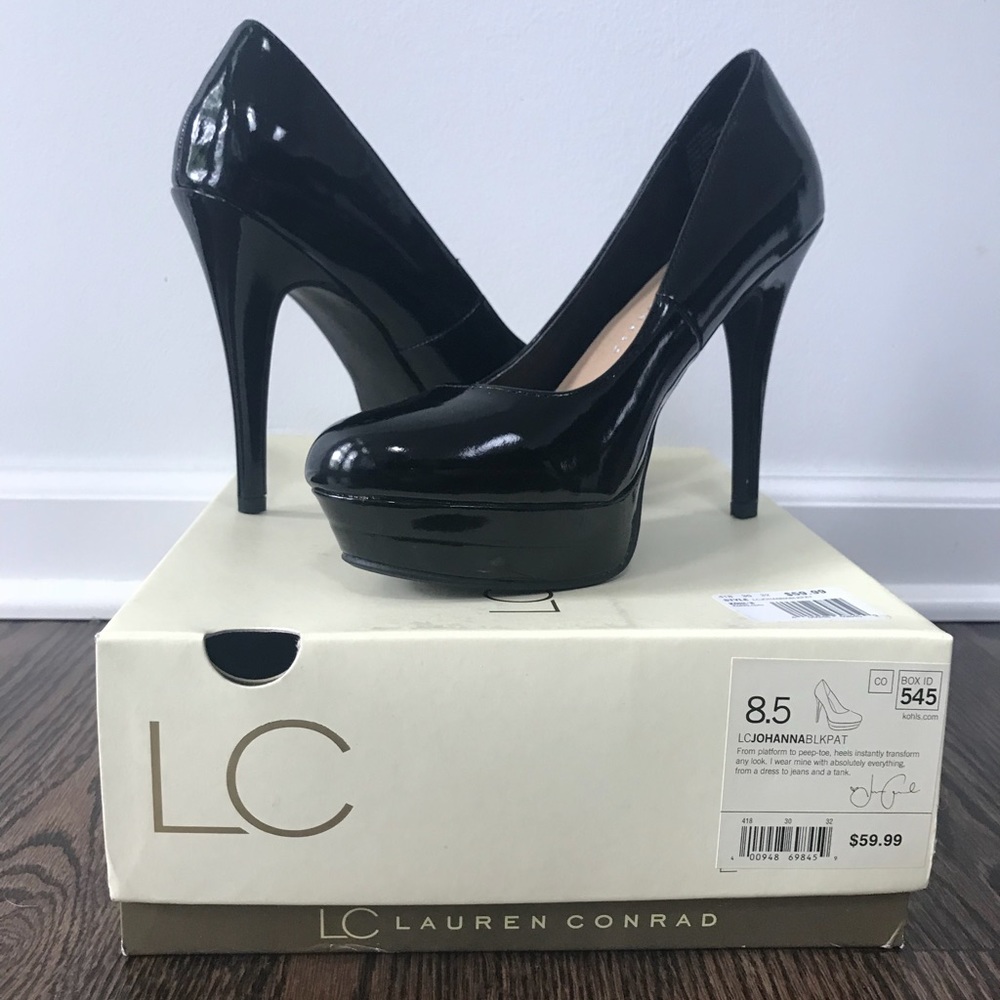 Lauren Conrad Black Platform Heels Size 8.5